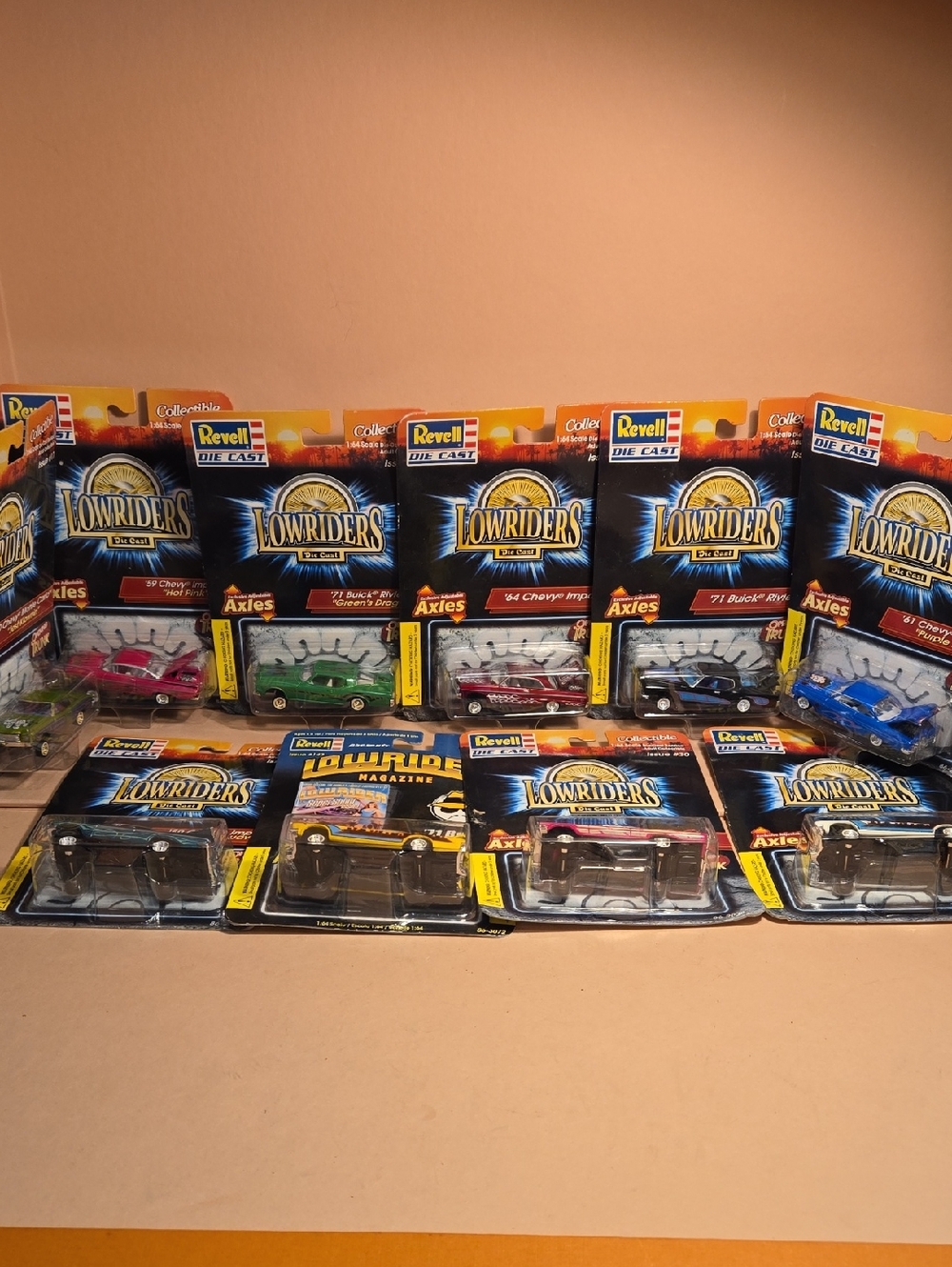 2002 Lowriders Die Cast 1:64 Scale Lot Of 10 Impalas Rivieras And Monte Carlos